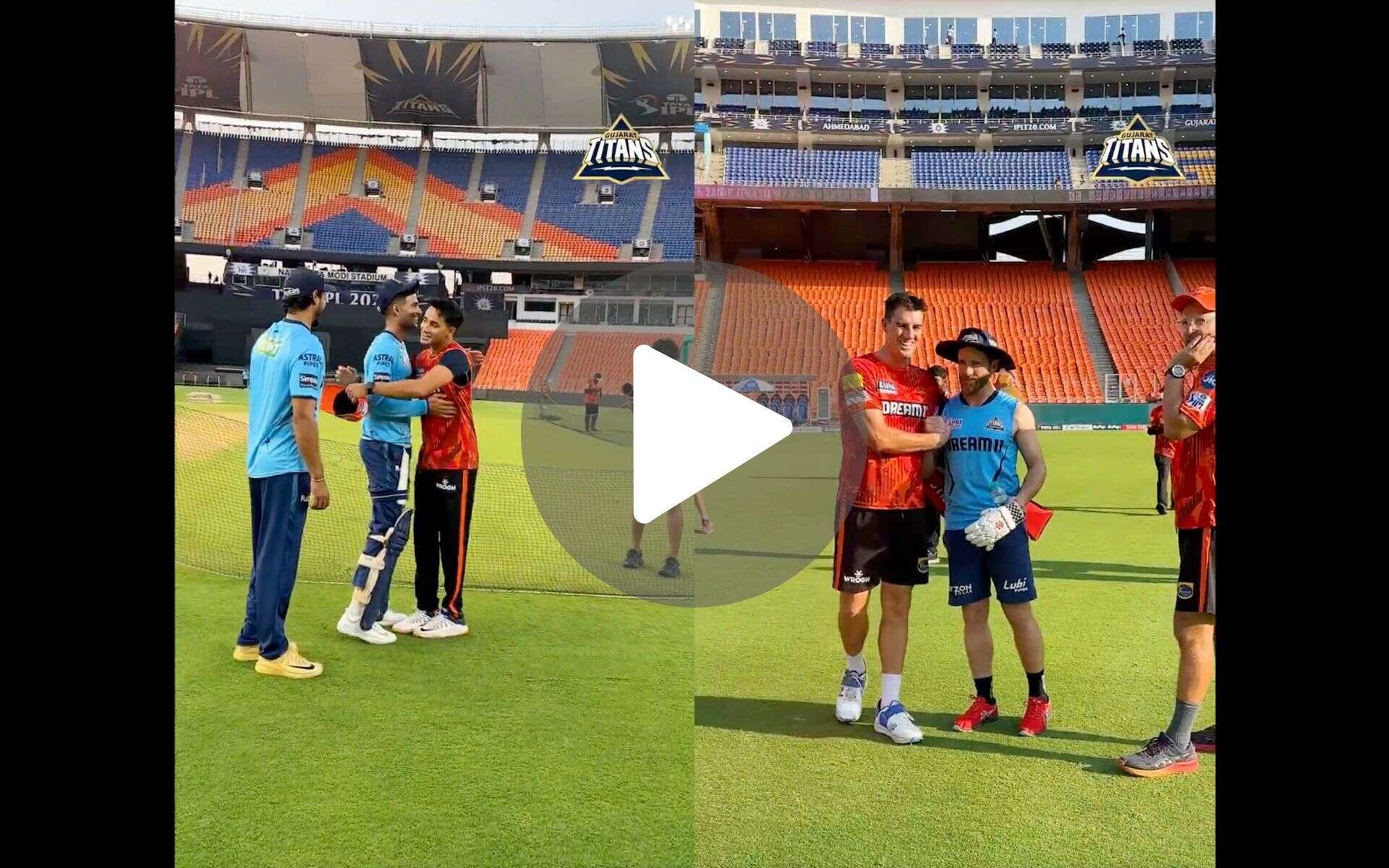 [Watch] Gill Hugs Abhishek, Cummins Meets Williamson Before GT Vs SRH In Ahmedabad